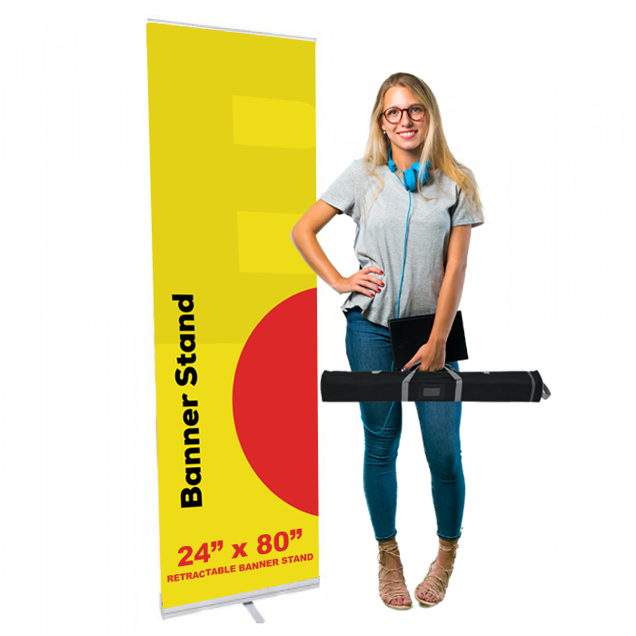 24 x 80 Economy Retractable Banner Stand & Graphic Print